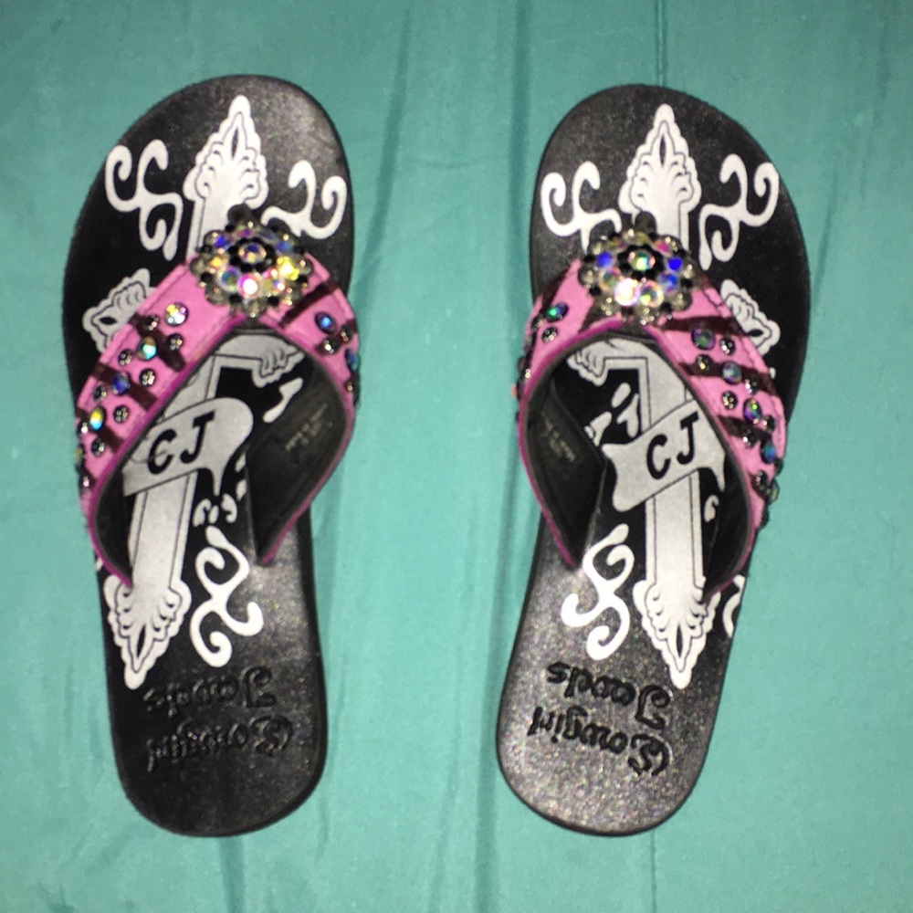 Cowgirl jewels flip flops